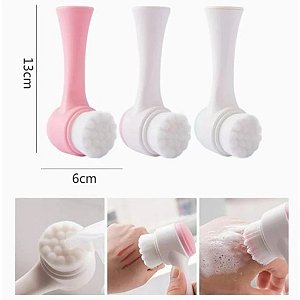 Escova de limpeza facial dupla face manual