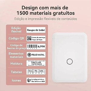 Mini impressora de etiquetas térmica sem fio Niimbot D110