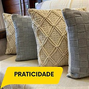 Capas de almofada de algodão artesanais em estilo boho chic