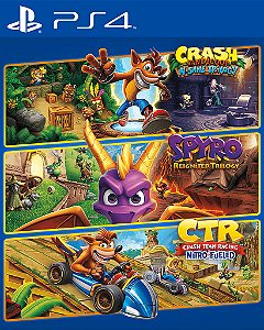 Crash Bandicoot™ N. Sane Trilogy + CTR Nitro-Fueled + Spyro PS4 Mídia Digital