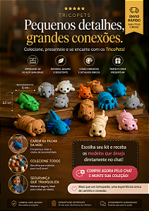 🐾 KIT ANIMAIS ARTICULADOS 3D ESTILO TRICÔ 🧶