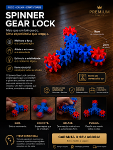 Spinner Gear Lock – Item Sensorial de Engrenagens Interativas | Impressão 3D