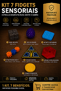 KIT 7 FIDGETS SENSORIAIS PREMIUM – ALÍVIO DO ESTRESSE, FOCO E DIVERSÃO