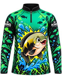 CAMISETA DE PESCA KING BRASIL COM PROTEÇÃO UV 50+ INFANTIL - TAMBAQUI - KD00757