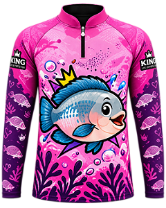 CAMISETA DE PESCA KING BRASIL COM PROTEÇÃO UV 50+ INFANTIL - TILÁPIA- KD00760