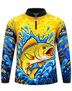 CAMISETA DE PESCA KING BRASIL COM PROTEÇÃO UV 50+ INFANTIL - DOURADO- KD00761