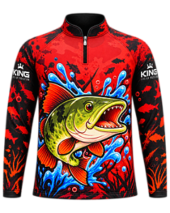 CAMISETA DE PESCA KING BRASIL COM PROTEÇÃO UV 50+ INFANTIL - TRAÍRA - KD00763