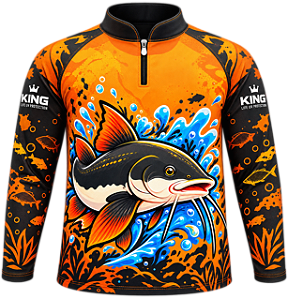 CAMISETA DE PESCA KING BRASIL COM PROTEÇÃO UV 50+ INFANTIL - PIRARARA- KD00764