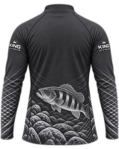 CAMISETA DE PESCA KING BRASIL COM PROTEÇÃO UV 50+ TUCUNARÉ PETRÓLEO - KD00771
