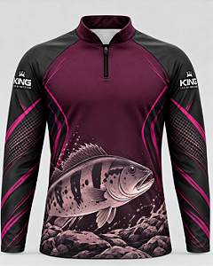 CAMISETA DE PESCA TUCUNARÉ VINHO ESPORTIVO UV 50+ | KING BRASIL – KD00784