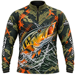 CAMISETA DE PESCA TUCUNARÉ CAMUFLADO SELVAGEM UV 50+ | KING – KD00802