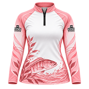 CAMISETA DE PESCA FEMININA TUCUNARÉ ROSA SERENA UV 50+ | KING – KD00809