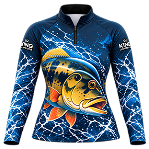 CAMISETA DE PESCA FEMININA TUCUNARÉ ÁGUA EM MOVIMENTO UV 50+ | KING – KD00811