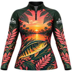CAMISETA DE PESCA FEMININA TUCUNARÉ BRISA TROPICAL UV 50+ | KING – KD00812