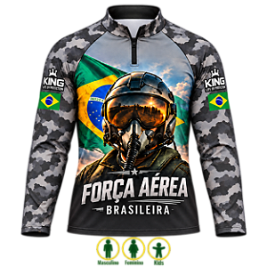 CAMISETA CAMUFLADA FORÇA AÉREA BRASILEIRA UV 50+ | KING - KD01078