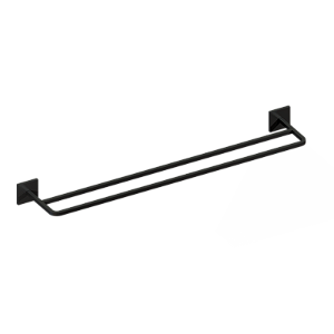 Toalheiro Duplo 60Cm Quada Preto Brilhante - 09.QD02.PB