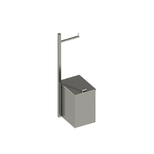 Coluna C/ Pap./Lixeira Quada Inox Polido - 57.QD05.IP