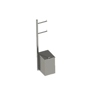 Coluna C/ Pap./Res./Lixeira Quada Inox Polido - 57.QD06.IP