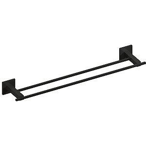 Toalheiro Duplo 60Cm Cecilia Preto Fosco - 09.CC02.PF
