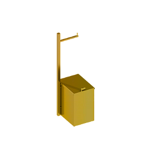 Coluna C/ Pap. Lixeira Quada Ouro Polido - 57.QD05.OP