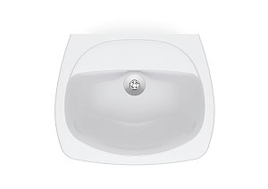 Lavatório Para Coluna 525X425 Furo Central Sem Ladrão Thema