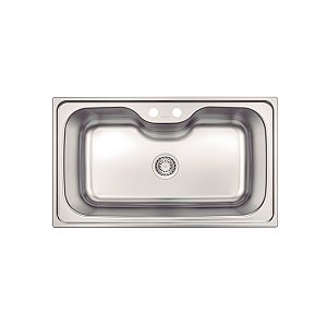 Cuba De Sobrepor Tramontina Morgana Maxi 78 Fx Em Aço Inox Com Acabamento Escovado Com Válvula 86X50 Cm
