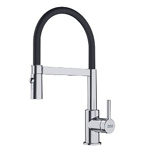 Misturador Monocomando Lina Dual Jet Alto Brilho/Preto - 17202