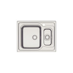 Cuba De Sobrepor Tramontina Marea Deep 1.5C 34 Em Aço Inox Com Acabamento Escovado 62 X 50 Cm Com Válvula E Furo Para Torneira