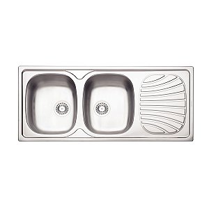 Cuba De Sobrepor Tramontina Alpha 2C 34 R Em Aço Inox Com Acabamento Natural 116 X 50 Cm