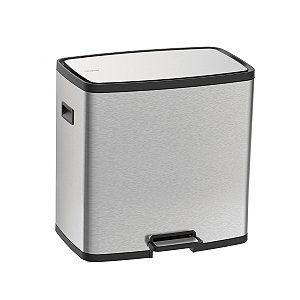 Lixeira Tramontina Octos Em Aço Inox Com 02 Baldes Removíveis E Pedal 15 L + 15 L