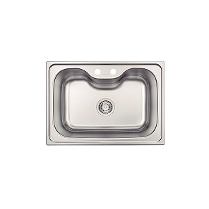 Cuba Tramontina Morgana 60 Fx Undermount Em Aço Inox Com Acabamento Escovado Com Válvula 69X49 Cm