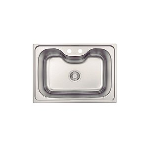 Cuba De Sobrepor Tramontina Morgana 60 Fx Em Aço Inox Com Acabamento Escovado 69 X 49 Cm Com Válvula