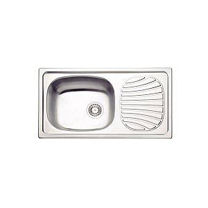 Cuba De Sobrepor Tramontina Alpha 40 R Em Aço Inox Com Acabamento Natural 78 X 43 Cm Com Escorredor E Válvula