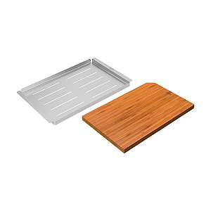 Kit Tábua + Bandeja Em Aço Inox Para Cubas Quadrum Design Collection