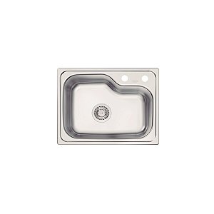 Cuba De Sobrepor Tramontina Morgana Compact 48 Fx Em Aço Inox Com Acabamento Escovado 55 X 42 Cm Com Válvula