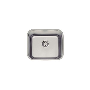 Cuba De Embutir Tramontina Dora 40 Bl R6 Em Aço Inox Escovado Com Válvula 4 1/2 40X34 Cm