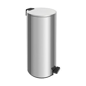 Lixeira Com Pedal Tramontina Loop Em Aço Inox Com Acabamento Polido E Balde Interno 30 L