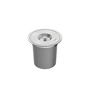 Lixeira De Embutir Tramontina Clean Round Em Aço Inox Com Balde Plástico 5 L