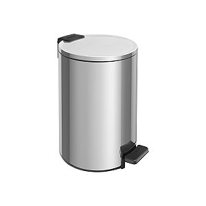 Lixeira Com Pedal Tramontina Loop Em Aço Inox Com Acabamento Polido E Balde Interno 12 L