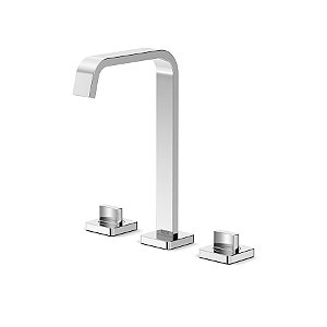 Misturador Para Lavatorio De Mesa 3 Furos Bica Alta Com Valvula De Escoamento Virtus - A5A449DC0C