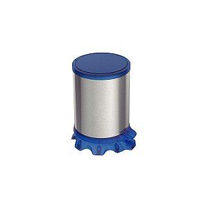 Lixeira Inox Tramontina Sofie Com Corpo Em Inox Com Acabamento Scotch Brite E Detalhes Em Plástico Translúcido Azul Com Pedal 5 L