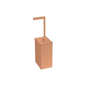 Lixeira Tramontina Luz Slim Em Aço Inox Com Acabamento Acetinado E Revestimento Rose Com Suporte Para Papel Higiênico 5,5 L