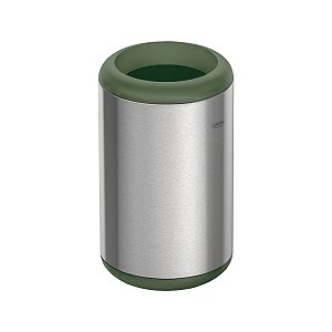 Lixeira Inox Tramontina Portofino Lyf Com Acabamento Acetinado E Aro Em Polipropileno Sem Tampa 10 L