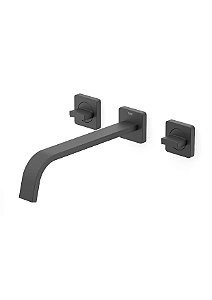 Misturador Lavatorio Parede Embutido Com Valvula Virtus Matte Black - A5A459DNBC