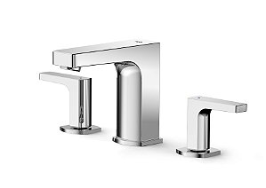 Misturador Para Lavatorio De Mesa 3 Furos Bica Baixa Com Valvula De Escoamento Escuadra - A5A4720C0C