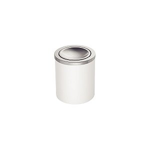 Lixeira Tramontina Útil Basculante Em Aço Inox Com Acabamento Acetinado E Corpo Em Polipropileno Branco 5 L