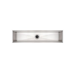 Canal Organizador Em Aço Inox Tramontina Para Sobrepor Com Acabamento Acetinado 75X18 Cm