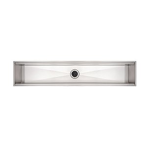 Canal Organizador Em Aço Inox Tramontina Para Sobrepor Com Acabamento Acetinado 90X18 Cm