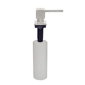 Dosador De Sabão Square Tramontina Em Aço Inox Com Recipiente Plástico 500 Ml