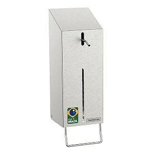 Dispenser De Álcool Gel E Sabão Líquido 500 Ml Tramontina Em Aço Inox Com Acabamento Acetinado